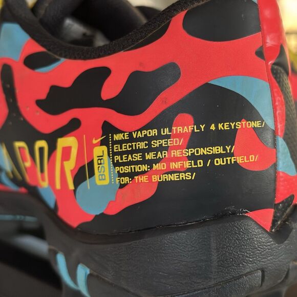 Nike Vapor UltraFly 4 Keystone Baseball Cleats Crimson DA0702-601 Men’s Sz. 13 - Picture 6 of 10